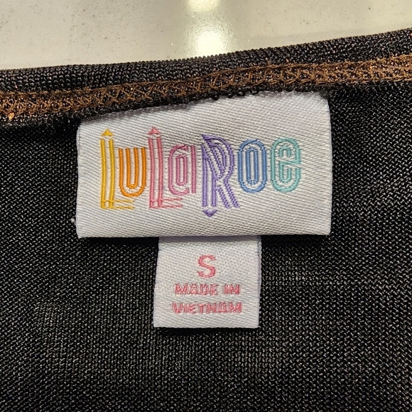 Lularoe Elegance Collection Irma Copper Black Shimmer Top Women's Small S EUC - Picture 6 of 7